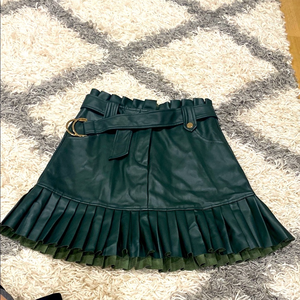 Zara Green Bubble Mini Skirt for Work